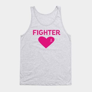 Breast Cancer Awareness Gift Pink Ribbon Fighter Pink Heart Design Tank Top